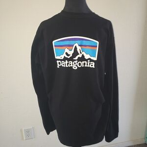 Patagonia Fitz Roy Horizons Uprisal Black t-shirt Men's Size Large